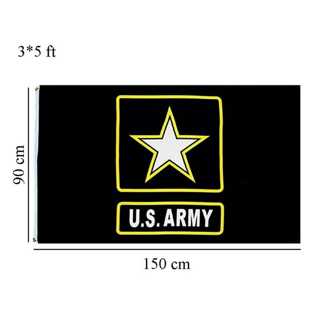 Black US Army Gold Star Active Duty Veteran Vet One Army Strong Flag 3'x5'
