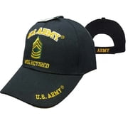 Black US Army MSG Master Sergeant Retired Hat Ball Cap Veteran E-8