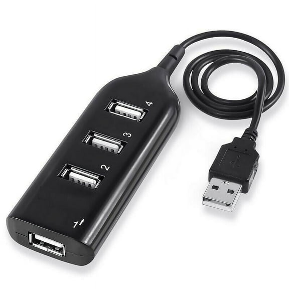 Black USB 2.0 Hi-Speed 4-Port Splitter Hub For PC Notebook High Speed Computer