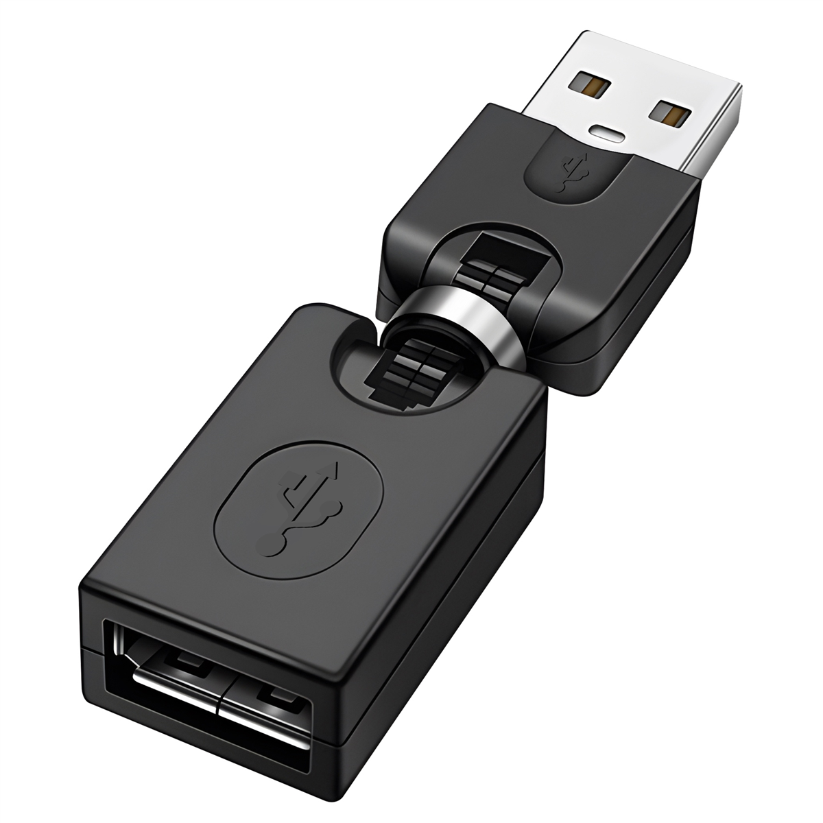 NEW Black USB 2.0 Male To Female 360 Degree Rotation Angle Extension ...
