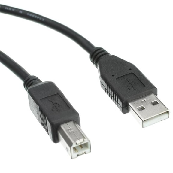 Black USB 2.0 Printer & Device Cable, Type A Male to Type B Male - 3 ft.