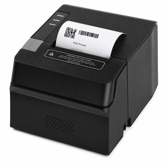 Black USB + Ethernet (LAN) Thermal Receipt Printer 80mm POS for Retail and Restaurant