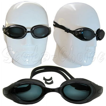 Black UV Nearsighted Prescription Corrective Optical RX Lenses Swimming Goggles (-2.5)