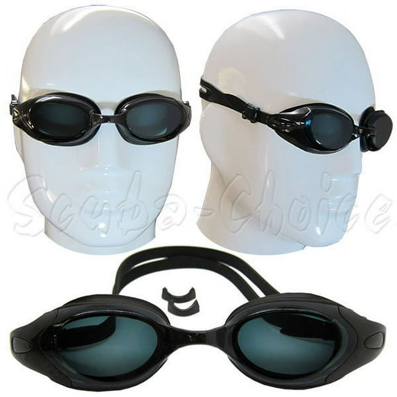 Black UV Nearsighted Prescription Corrective Optical RX Lenses Swimming Goggles (-8.0)