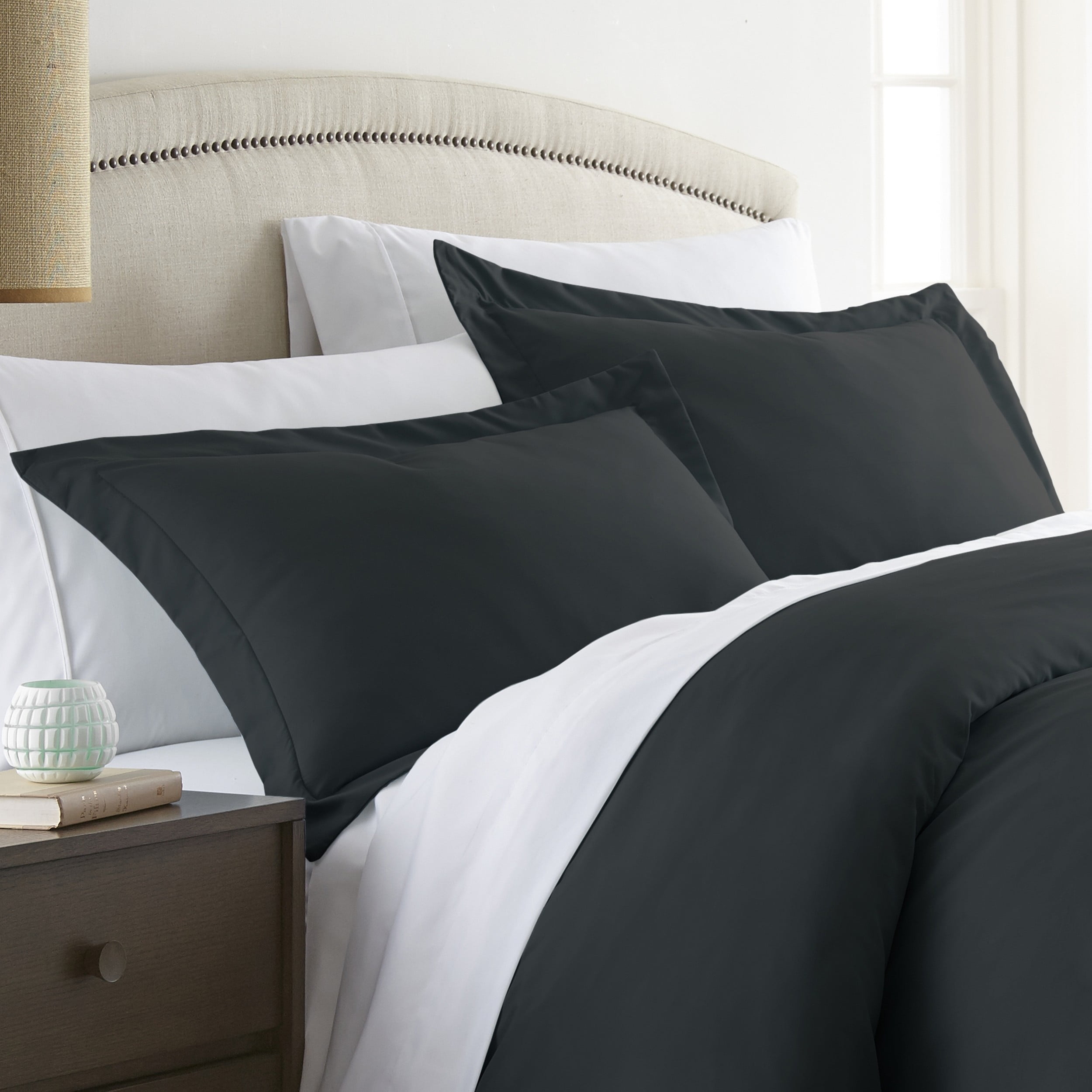 Black Ultra Soft 2 Piece Pillow Sham Set, King