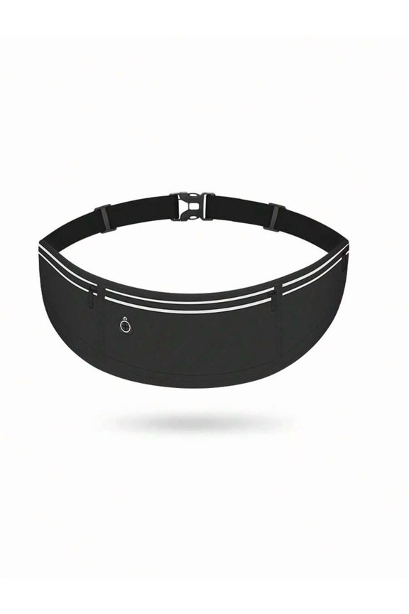 Black Ultra-Thin Anti-Theft Waist Pack With Reflective Stripes For Running