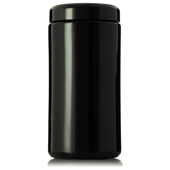 Black Ultraviolet Glass Jar with Lid | 1 Liter 33.8 oz Airtight Smell Proof Container | Wide Neck Storage, Ideal for Coffee, Tea, Spices, Dried Goods, Tall Glass Jar for Kitchen