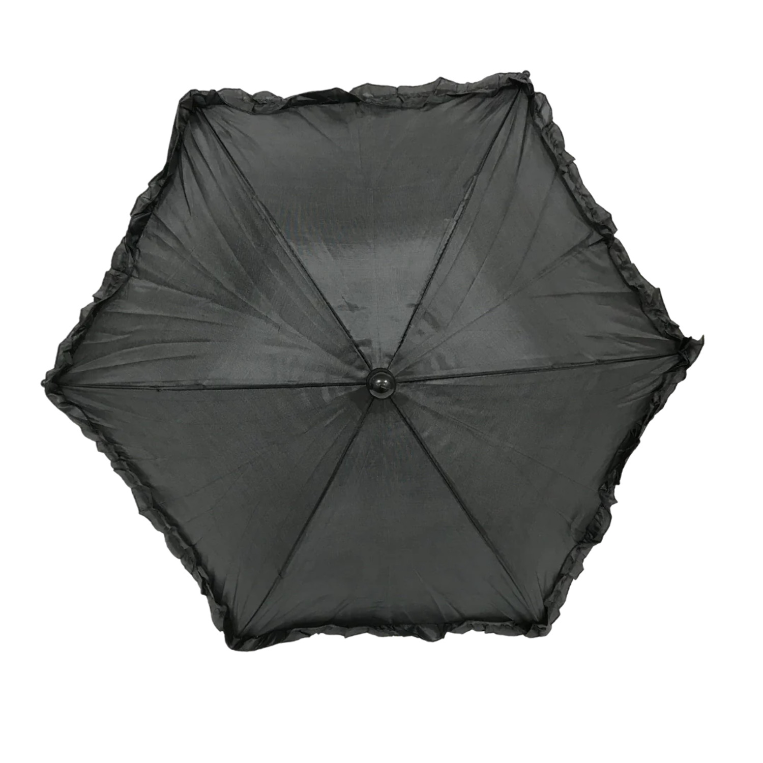 Black Umbrella with Ruffle 14.5" (Each)