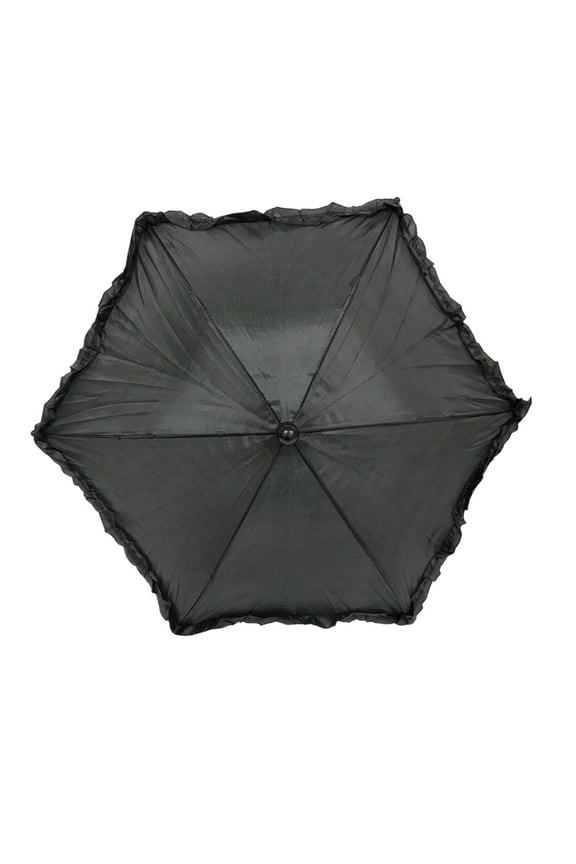 Black Umbrella with Ruffle 14.5" (Each)