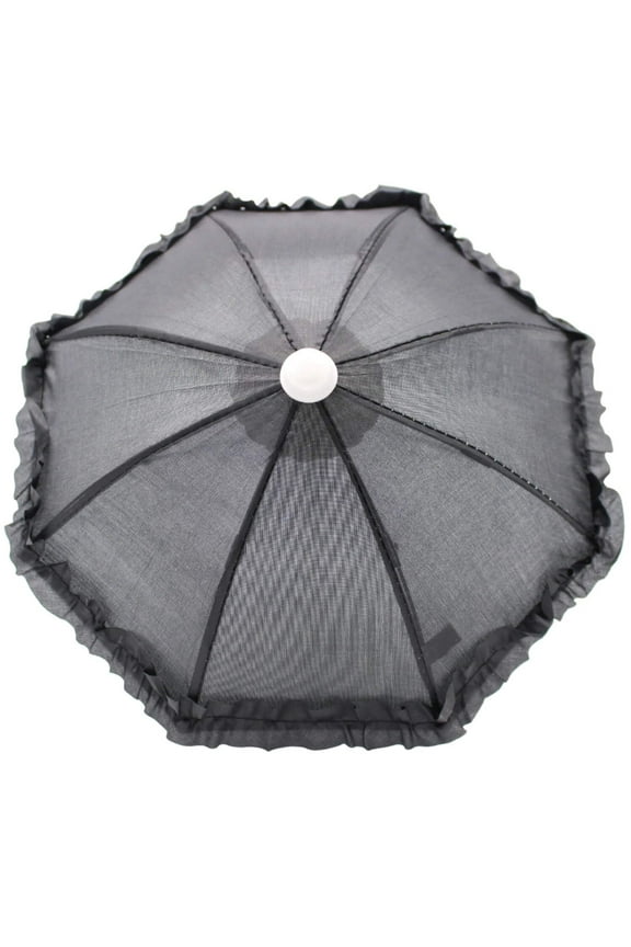 Black Umbrella with Ruffle 5" (Each)