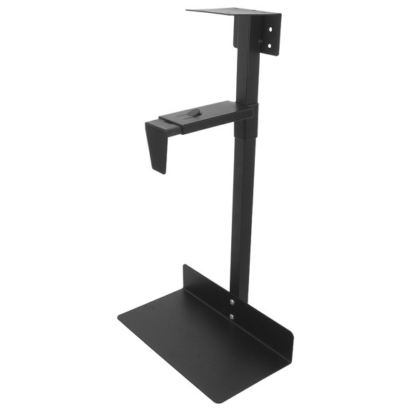 Black Under Desk Pc Mount Rack with Sturdy Metal Frame for Office Computer Tower