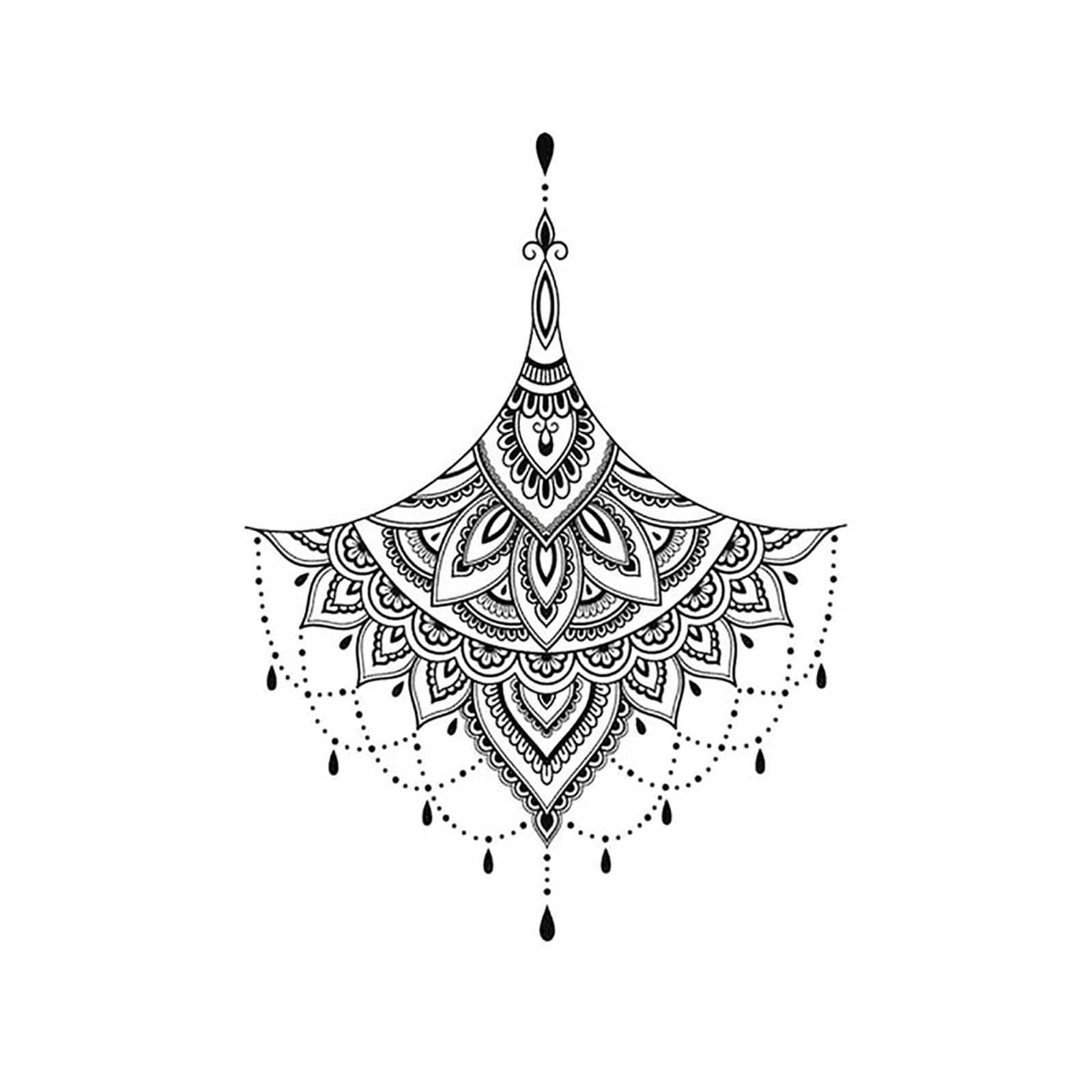 Black Underboob Temporary Stickers On Chest Waist Body Eco Stencil Ink