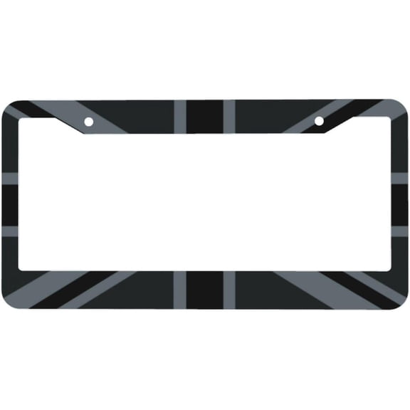 Black Union Jack Flag License Plate Frames - License Plate Covers, 2 Packs Universal Aluminum Tag Frame for Front and Rear Car Tags