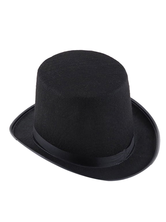 Black Unisex Fedoras Wide Mad Hats Top Hatter Festival Cap Jazz Magic Propsliu U3Q8