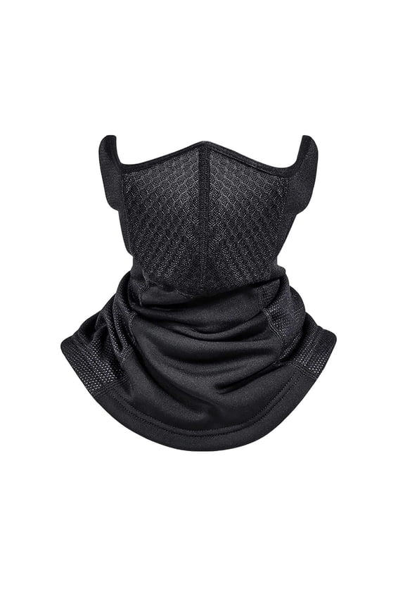 Black Unisex Fleece Lined Face Protector For Outdoor Sports Windproof And Thermal For Cold Weather Activities