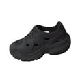 thumbnail image 1 of Black Unisex Thick Sole Slip On Clogs Eva Comfortable Non Slip Breathable Work Shoes For Nurses Kitchen, 1 of 9