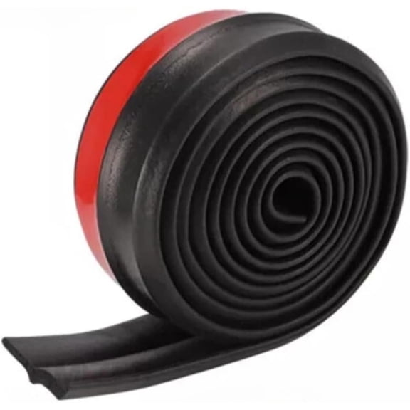 Black Universal 2.5M Car Front Bumper Lip Splitter Spoiler Rubber Skirt Protector Body Trim