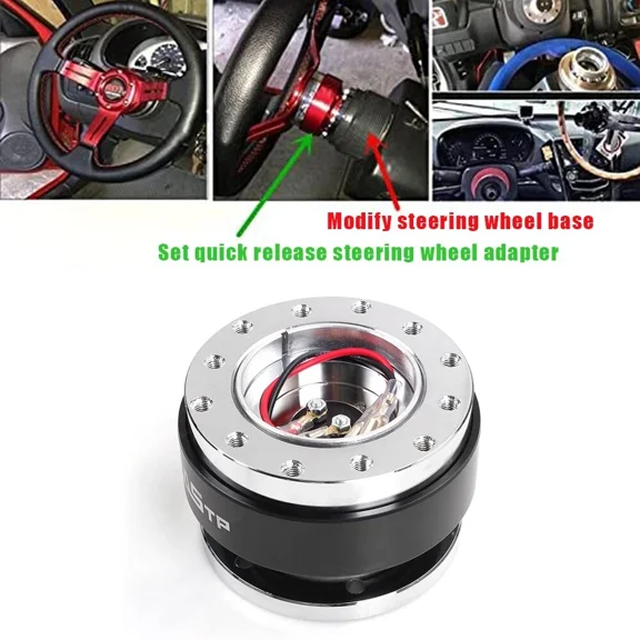 Black Universal Car Steering Wheel Quick Release HUB Adapter Snap Off Boss Kit