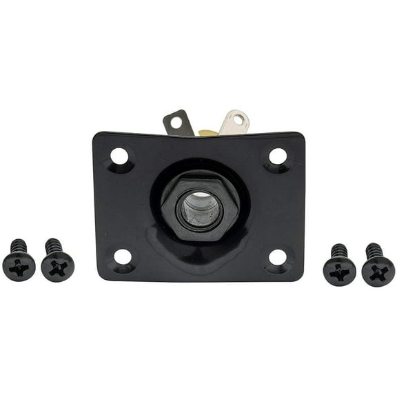 Black Universal Electric Guitar Output Jack Plate Socket Rectangle Tele Ibanez