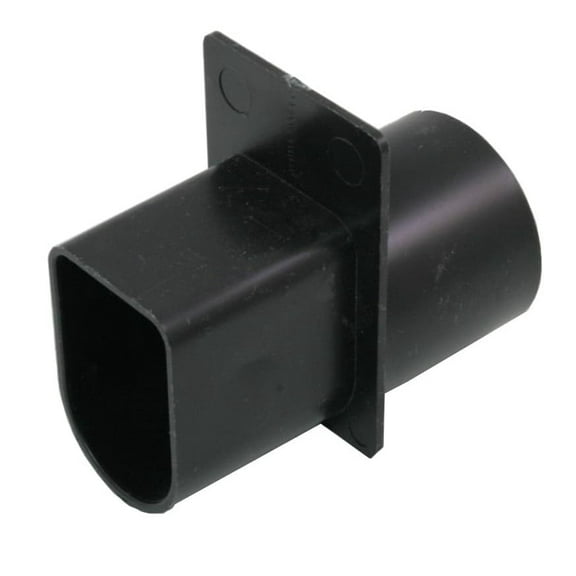 Black Universal End Adapter for Deck Channel Drains – Compatible with Most Deck Drain Systems – Fits 1-1/2” PVC Connection