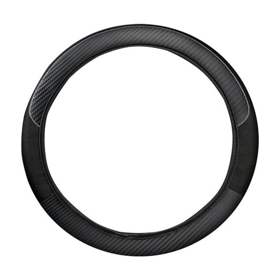 Black Universal Fiber Auto Steering Wheel Cover With Secure Fit And Easy Installation
