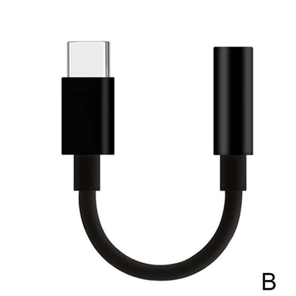 Black Universal USB Type C to 3.5mm AUX Headphone Adapter For Android Jack B5D2