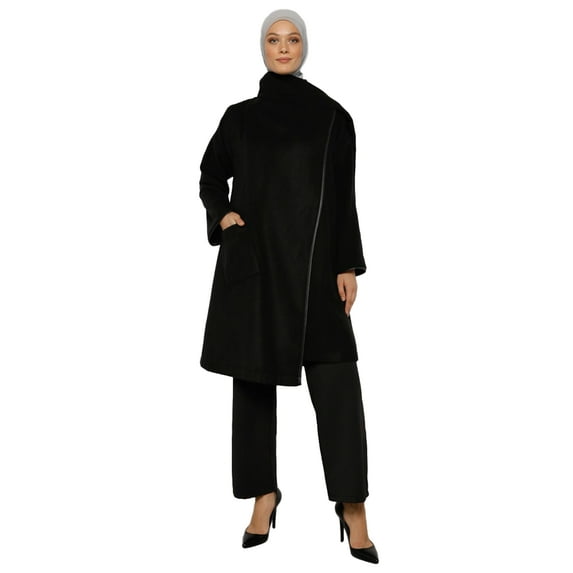 Black - Unlined - Polo neck - Acrylic - - Topcoat - Refka