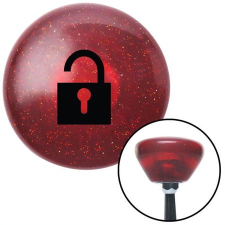 Black Unlocked Symbol Red Retro Metal Flake Shift Knob with M16 x 1.5 Insert Auto Brody