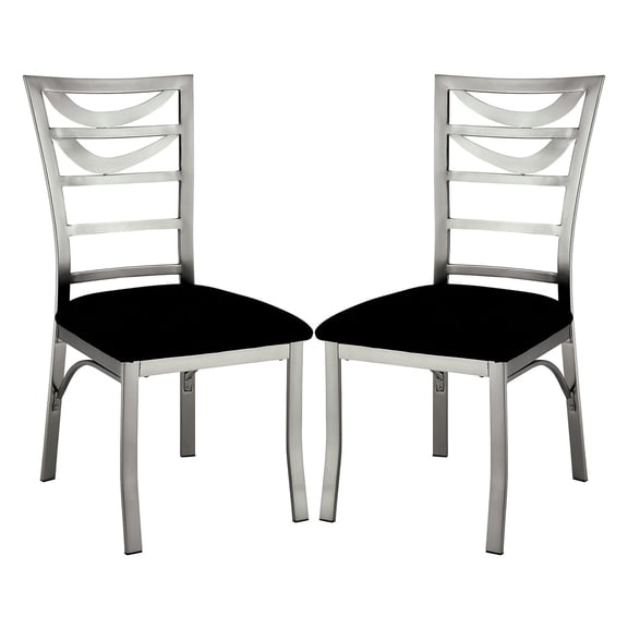 Black Upholstered Microfiber / Dining Room Arrangement / 2 - Piece Side Chair Set