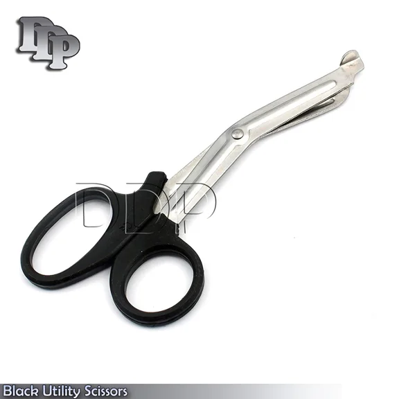 Black Utility Scissors 5.5" Multi-Purpose Diy Ems Emt Universal Shears Tools