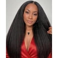 thumbnail image 1 of Black V Part Wig Kinky Straight Wig Upgrade U Part Synthetic Wigs for Black Women Full  Clip In Hair Glueless Blend Human Hair Replacement Synthetic Wigs  Scalp (Jet Black, 20 Inch), 1 of 6