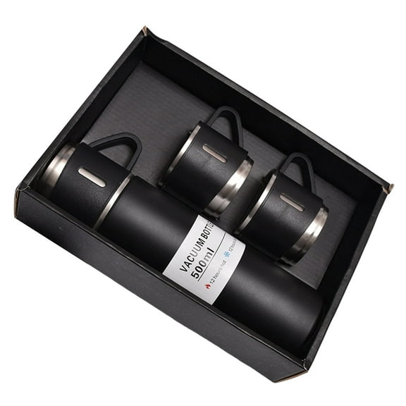 Black Vacuum Insulated Cup 304 Stainless Steel With Three Lids Leak-Proof Design For Travel Office Outdoor