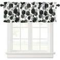 thumbnail image 1 of Black Valance Curtain Black Grey Abstract Geometric Modern Grid Pattern Minimalist Rod Pocket Valance Window Treatments Short Curtains for Kitchen Bathroom Farmhouse 54x18inch, 1 of 6