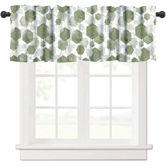 Black Valance Curtain Black Grey Abstract Geometric Modern Grid Pattern Minimalist Rod Pocket Valance Window Treatments Short Curtains for Kitchen Bathroom Farmhouse 54x18inch