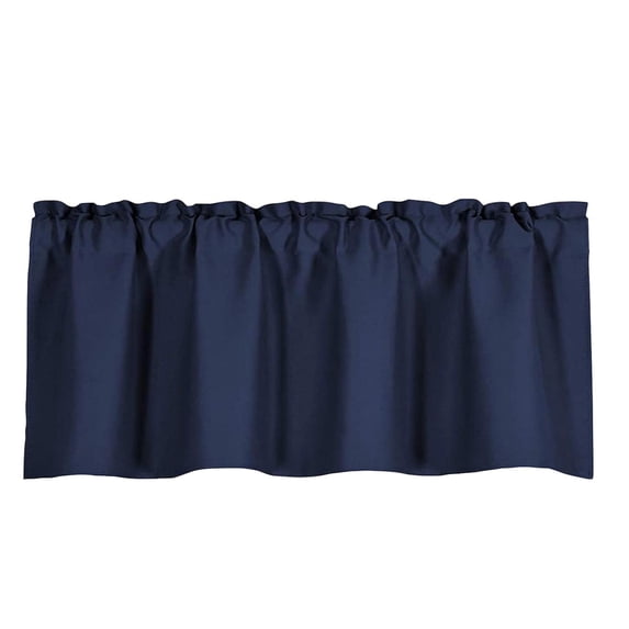 Black Valance, Valance, 55X175 In, Curtain Valance, Window Valance, Small Curtain, Privacy Curtain, Light Blocking, Navy Hue, Xl, 1 Pc