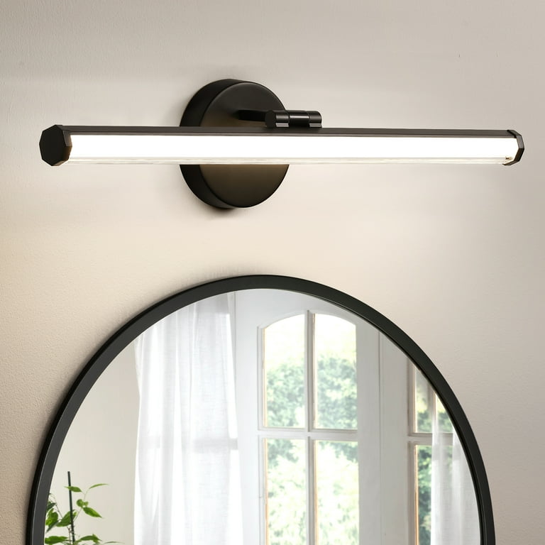Black Vanity Light 18W 4000K LED Bathroom Lighting Fixture Angle Adjustable 22 Inch Modern Vanity Light Bar for Bedroom Living Room