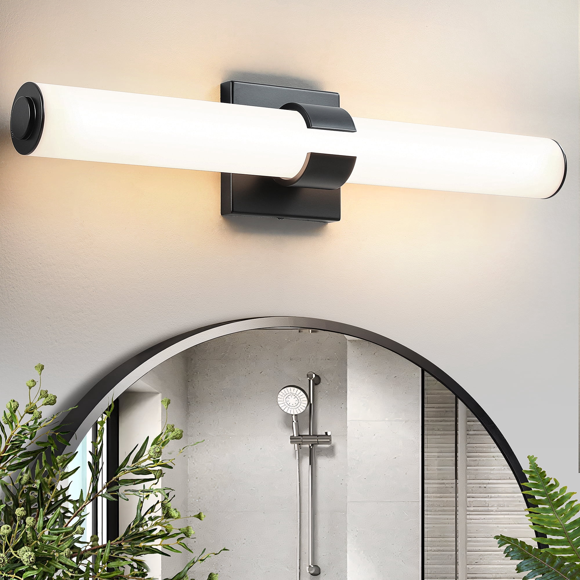 KAISITE Modern 1-Light Dimmable LED Bathroom Vanity Light, Waterproof Lamps for Bathroom, Acrylic Lampshade