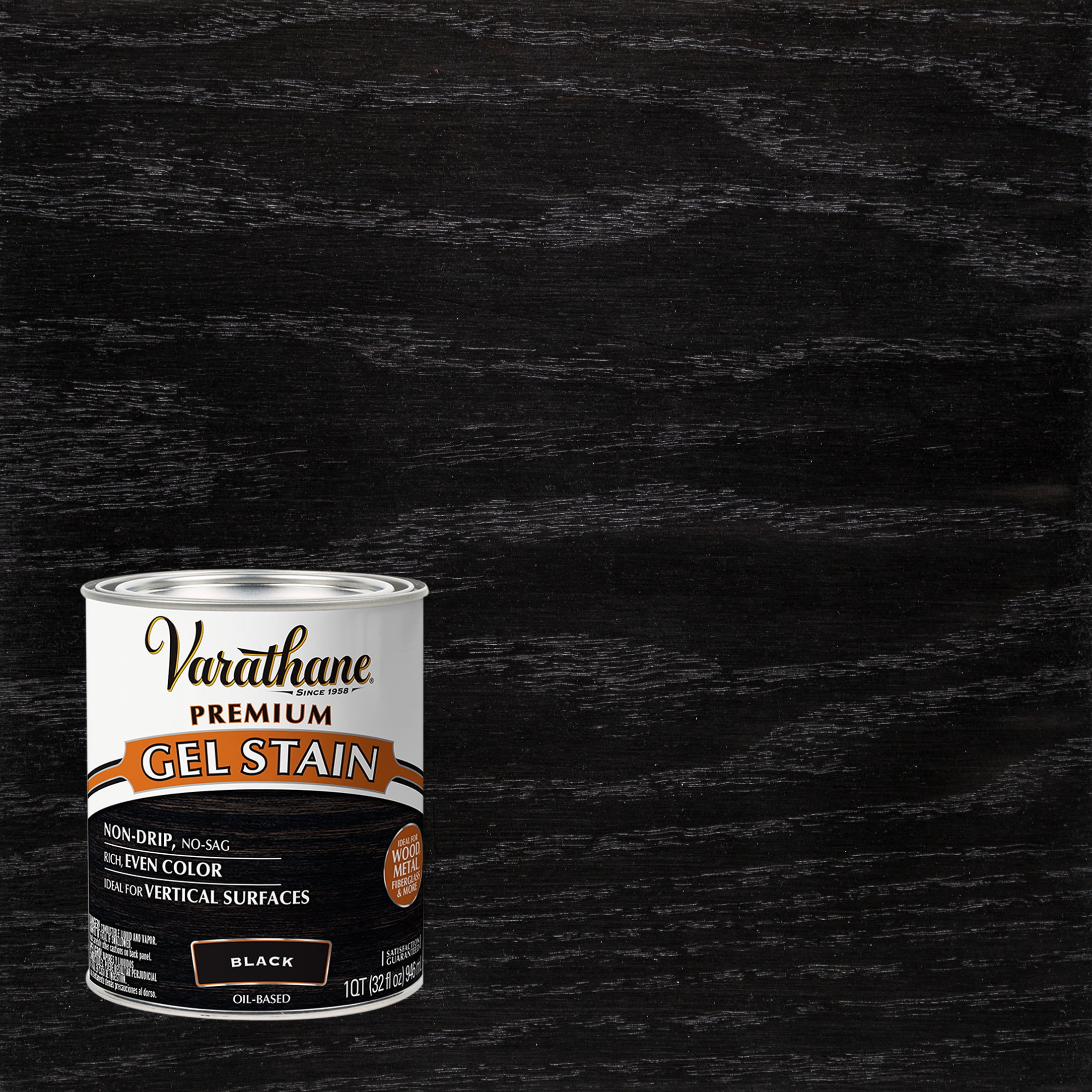 Black, Varathane Premium Gel Wood Stain358176, Quart, 2 Pack