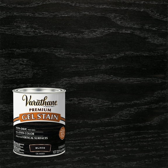 2 Pack, Black, Varathane Premium Gel Wood Stain-358176, Quart