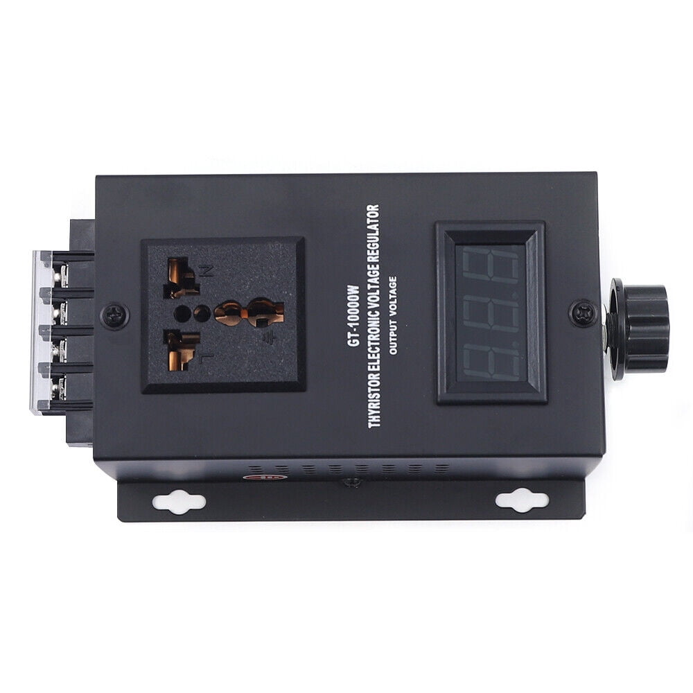 Black Variable Voltage Regulator Dimmer Motor Speed Controller AC 110V SCR New Gt-10000w