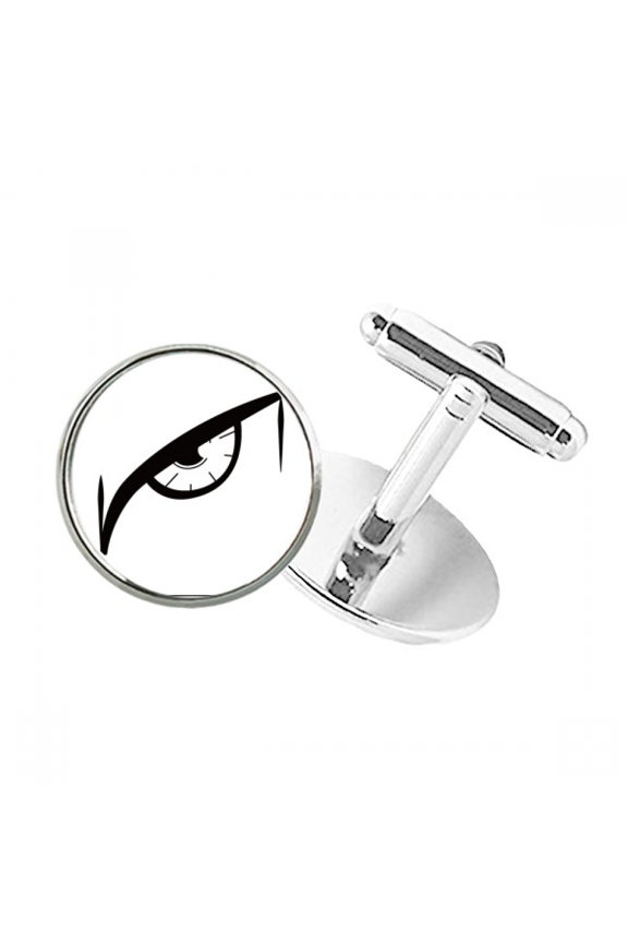 Black Vector Eye Decoration Pattern Round Button Cuff Clip Stud Cufflinks
