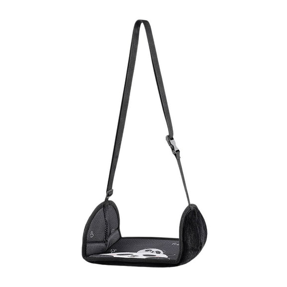 Black Vehicle Interior Rest Foot Mat For Child Passenger Support On Rear Seat Made From Fleece Material Measuring 19.69X18.90X10.24 Inches Automotive Comfort Accessory