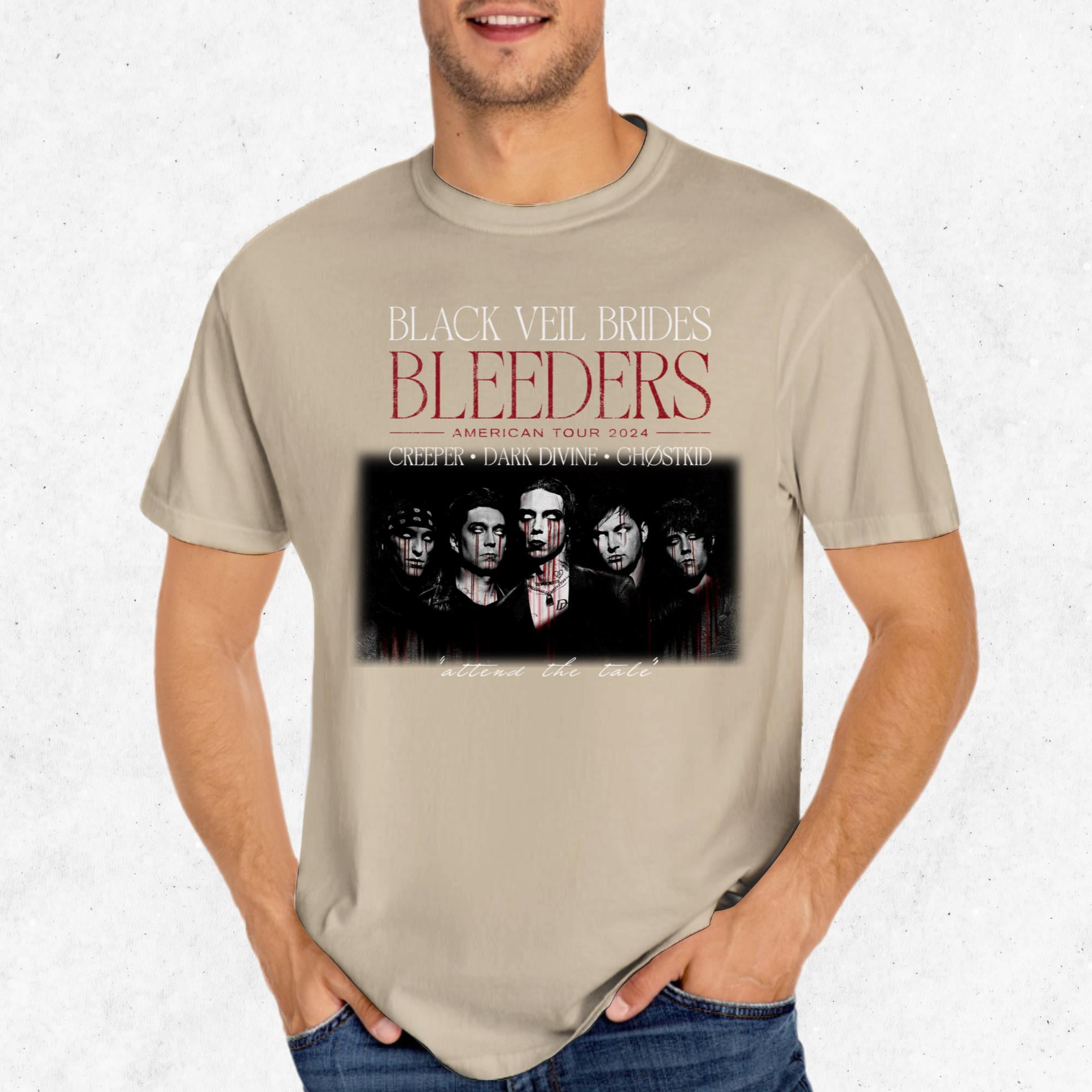 Black Veil Brides Bleeders Tour 2024 TShirt Rock Band Merch