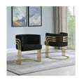 thumbnail image 1 of Black Velvet Accent Barrel Leisure Chair with Gold Chrome Legs, 1 of 2