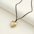 Black Velvet Chain Big Heart Pendant Necklace for Women Trendy Elegant