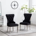 thumbnail image 1 of Black Velvet Chairs with Decorative Back Ring / Distinctive Seating for Decor, 1 of 7