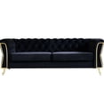 thumbnail image 1 of Black Velvet Chatting , 87.4 Inch, Back, Flared Arms, Solid Wood, High Foam Living Room Furniture, Inch ,, 1 of 6