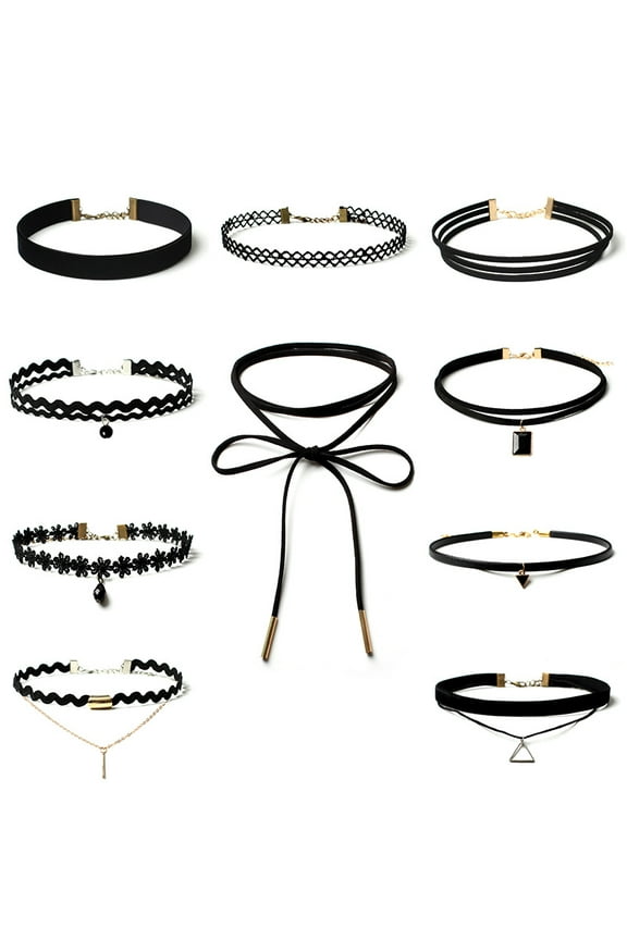 Black Velvet Choker Necklace For Women Gothic Elegant DIY Lolita Collar Necklace Set
