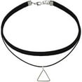 thumbnail image 1 of Black Velvet Choker Necklace for Women Layered Leather Necklace Geometric  Triangle Circle Pendant Necklace Fashion Jewelry, 1 of 6