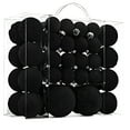thumbnail image 1 of Black Velvet Christmas Balls 46 Pieces Flocked Christmas Tree Ornaments Plastic Balls Xmas Decorative Hanging Ornaments Holiday Decor For Home Tree Festive Party Supplies, 1 of 5